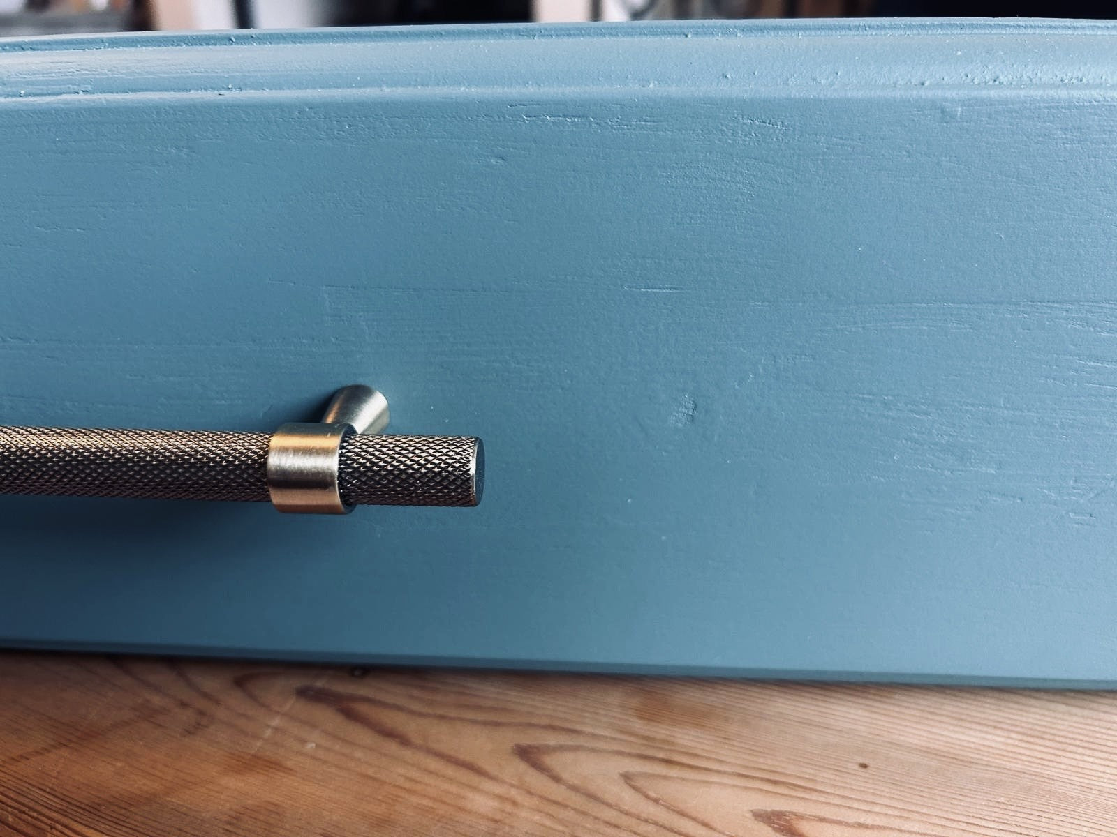 Teal Green Restored Chest of Drawers – Pond Ripple & Antique Brass Handles