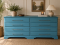 Teal Green Restored Chest of Drawers – Pond Ripple & Antique Brass Handles